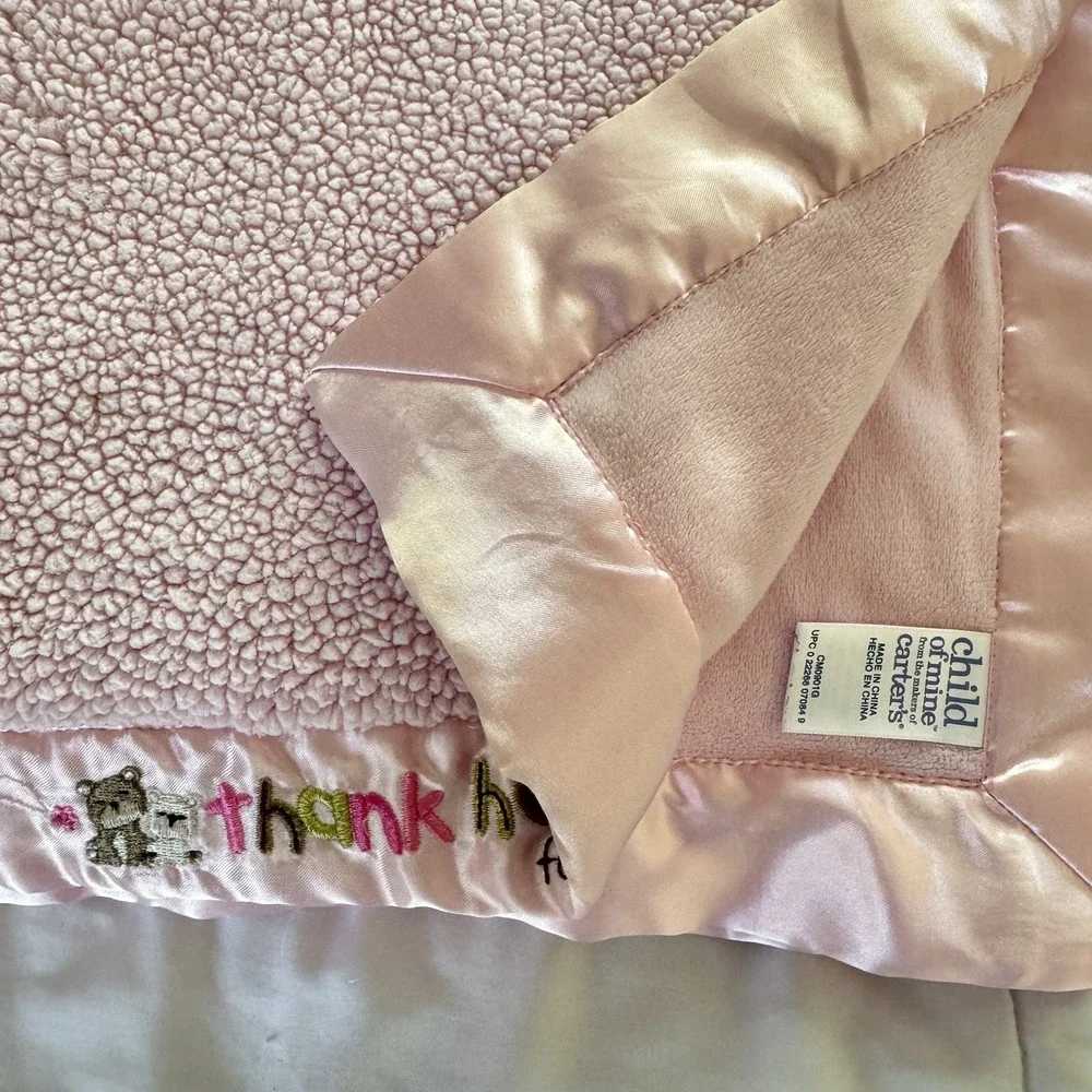Carters Child of Mine Baby Blanket Thank Heaven for Little Girls Sherpa Bears